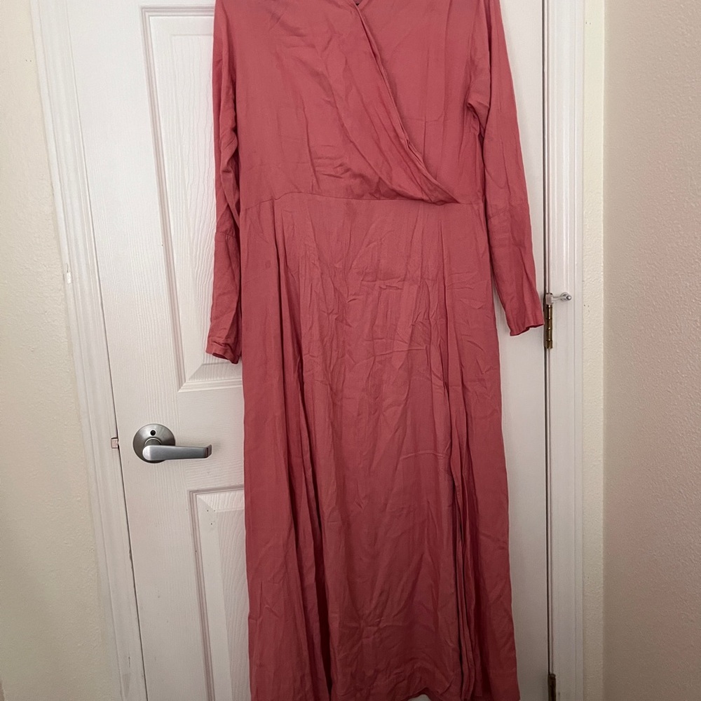 Maxi Pink Wrap Dress/Abaya